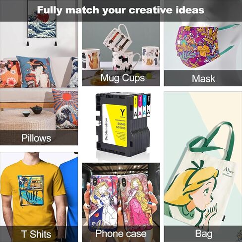 خرطوشة حبر تسامي متطورة SG500 SG1000 سلسلة A من AYMSous متوافقة مع طابعة Sawgrass Virtuoso SG500 SG1000 (مجموعة من سلسلة 1، أسود، سماوي، أرجواني، أصفر، 4 قطع) in Kuwait