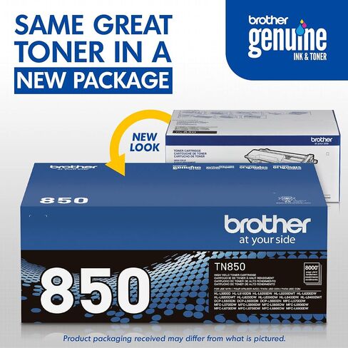 Brother Genuine High Yield Toner Cartridge, TN850, Replacement Black Toner, Page Yield Up to 8, 000 Pages, Amazon Dash Replenishment Cartridge in Kuwait