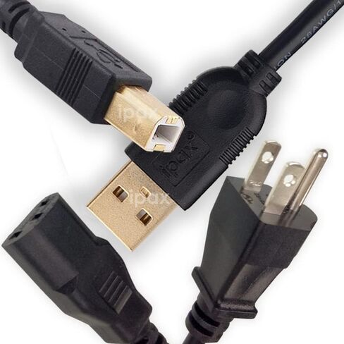Ipax 15Ft Long USB Printer Cable AC Power Cord Compatible with for Brother MFC-7860DW MFC-9970CDW MFC-9130CW MFC-9340CDW MFC-L5700DW MFC-L5800DW in Saudi Arabia