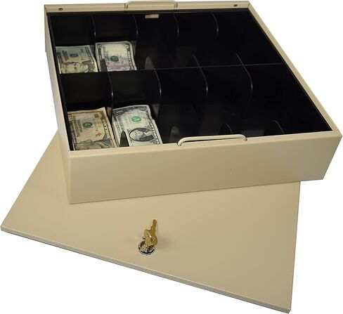 MMF Industries STEELMASTER Currency Tray with Follower Block | 7.13" W x 3.75" H x 15" D | Smooth Gliding Compressor | Black Color | Drop-Lift Handles | Steel Construction | Cash Box with Money Tray in Saudi Arabia