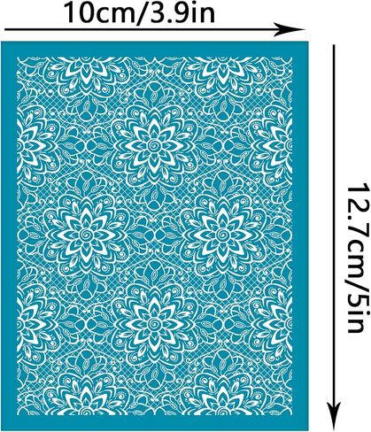 OLYCRAFT 4x5 بوصة Damaskc Clay Stencils Damaskc الشاشة الحريرية لبوليمر كلاي خمر نمط الشاشة الحريرية الإستنسل شبكة نقل الإستنسل شبكة الاستنسل لصنع المجوهرات بوليمر كلاي in Kuwait