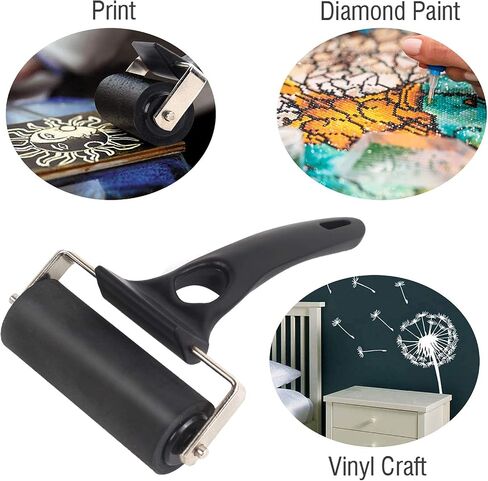Falling in Art Rubber Roller Brayer for Crafting - Ink Roller Tool for Printmaking, Glue, Block, Wallpaper, Vinyl, Stamping, 4 5/7 Inches in Kuwait