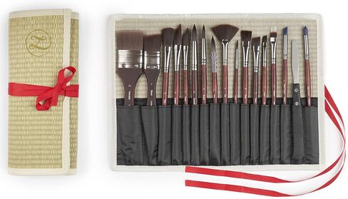 Professional Filbert Paint Brushes for Oil & Acrylic – 6pc Acrylic Paint Brush Set 2, 4, 6, 8, 10, & 12 with Durable Badger/Synthetic Bristles – Long Lacquered Birchwood Handles, No Shedding by ZenART in Kuwait