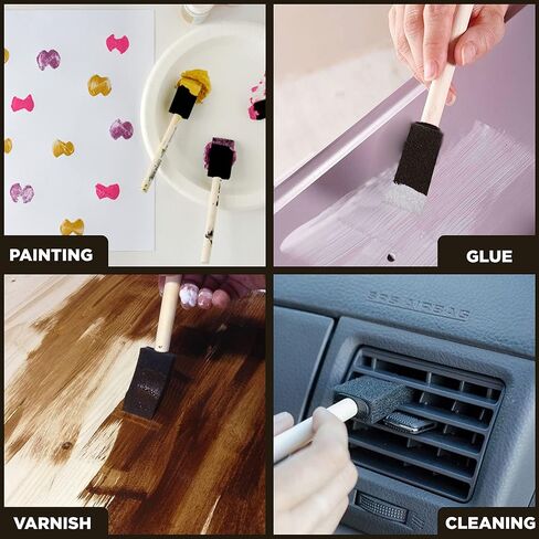 ARTY KRAFTS Pack of 25 Premium Quality Foam Paint Brushes Set - Versatile Foam Brush & Sponge Paint Brush - Ideal for Detailed Craftwork - Sponge Brush & Foam Brushes for Seamless Painting Experience in Saudi Arabia