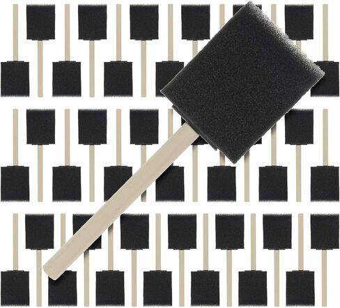 مجموعة فرش طلاء بمقبض خشبي من الإسفنج الإسفنجي مقاس 2 بوصة من US Art Supply (عبوة اقتصادية مكونة من 20 قطعة) - خفيفة الوزن ومتينة ورائعة للأكريليك والبقع والورنيش والحرف اليدوية والفنون in Kuwait