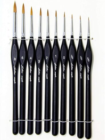 Detail Paint Brushes Set 10pcs Miniature Brushes for Fine Detailing & Art Painting - Acrylic, Watercolor,Oil,Models, Warhammer 40k. in Saudi Arabia