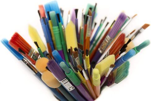Horizon Group USA Paint Brushes -35 All Purpose Paint Brushes Value Pack – Includes 8 Different Types of Brushes, Great with Watercolors, Acrylic & Washable Paints. Multicolored in Kuwait