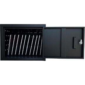 10-Device Wall Mounted Portable School Charging Cart Station with Cable Ties for Chromebook, Tablet and Laptop Computer with Power Strip Included 1002 Black in Kuwait