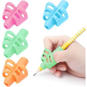 BUSHIBU Pencil Grips for Kids Handwriting, 4 Pcs Toddler Pencil Grippers, Pen Grips Trainer for Beginners Preschoolers Kindergarten Children