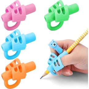 BUSHIBU Pencil Grips for Kids Handwriting, 4 Pcs Toddler Pencil Grippers, Pen Grips Trainer for Beginners Preschoolers Kindergarten Children in Saudi Arabia