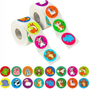 600 Adorable Round Marine Sea Animal Stickers in 16 Designs with Perforated Line Expanded Version (Each Measures 1.5" in Diameter)