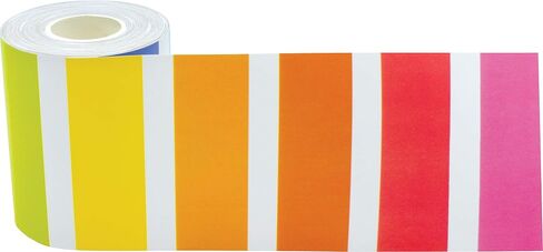 Teacher Created Resources Colorful Stripes Straight Rolled Border Trim - 50ft - Decorate Bulletin Boards, Walls, Desks, Windows, Doors, Lockers, Schools, Classrooms, Homeschool & Offices in Saudi Arabia