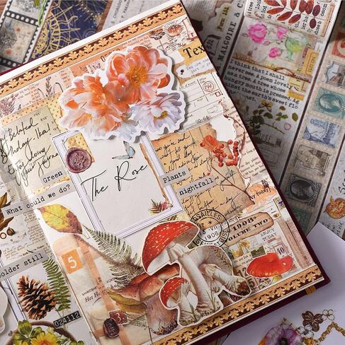 Draupnir 18 Rolls of Vintage Washi Tape Set,3/2/1.2/1/0.8/0.6/0.4/0.2inch Wide Decorative Tapes for Scrapbook Supplies,Junk Journal,Aesthetic Bullet Journal,Planner,Craft,DIY Decor,Gift Wrapping in Saudi Arabia