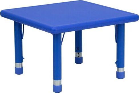 Flash Furniture Wren 24'' Square Blue Plastic Height Adjustable Activity Table in Saudi Arabia