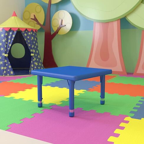 Flash Furniture Wren 24'' Square Blue Plastic Height Adjustable Activity Table in Saudi Arabia