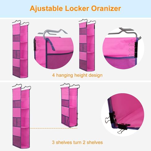 coastal rose Locker Organizer Shelf for School Locker, Hanging Locker Accessories Shelves for Girls Boys, Locker Stuff Kit for Work,Gym,Closet(Royal Blue) in Saudi Arabia
