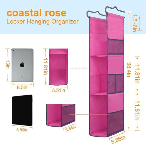coastal rose Locker Organizer Shelf for School Locker, Hanging Locker Accessories Shelves for Girls Boys, Locker Stuff Kit for Work,Gym,Closet(Royal Blue) in Saudi Arabia