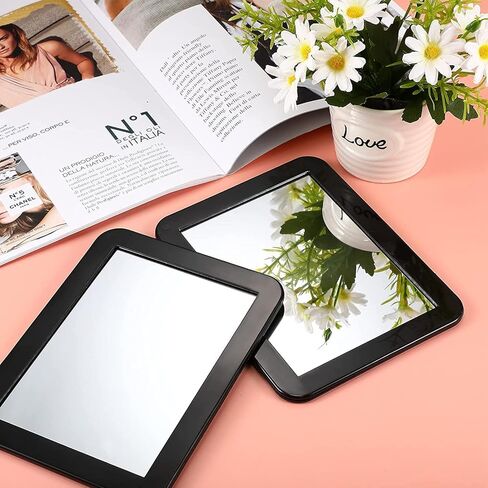 Magnetic Locker Mirror 5 ¼" x 7", AnkeyMall Magnetic Back Sticks to Any Ferrous Metal Surface, Ideal Mirror for School Locker, Bathroom, Household Refrigerator or Office Cabinet, Black in Kuwait