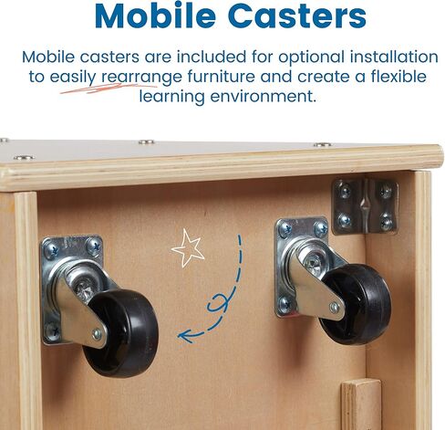 ECR4Kids 12 Cubby Mobile Tray Storage Cabinet, 3x4, Classroom Furniture, Natural in Kuwait