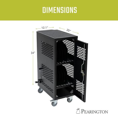 Pearington 34" x 20" 16-Device Classroom and Office Mobile Charging Storage Cart for Ipads, Chromebooks and Laptops in Saudi Arabia