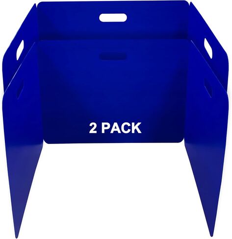 Privacy Shields 12 Pack Blue Durable Easy Carry Plastic Desk Dividers-Easy to Disinfect Classroom Dividers-Portable Divider-Re-usable Privacy Divider in Saudi Arabia
