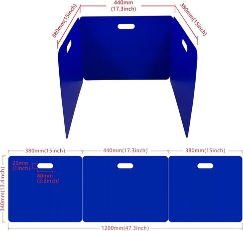 Privacy Shields 12 Pack Blue Durable Easy Carry Plastic Desk Dividers-Easy to Disinfect Classroom Dividers-Portable Divider-Re-usable Privacy Divider in Saudi Arabia