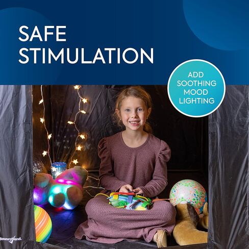 خيمة حسية داخلية داكنة من BouncyBand مع إطار قوي - 39 بوصة × 46 بوصة × 57 بوصة - بيئة حسية آمنة مستقلة للفصول الدراسية والاستخدام المنزلي in Kuwait