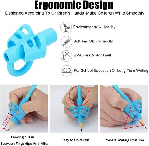 BUSHIBU Pencil Grips for Kids Handwriting, 4 Pcs Toddler Pencil Grippers, Pen Grips Trainer for Beginners Preschoolers Kindergarten Children in Saudi Arabia
