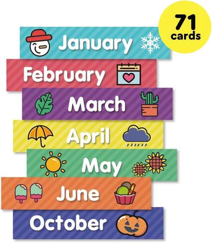 EAMAY Classroom Monthly Calendar Pocket Chart with 71 Cards for Kids Learning for Home,Homeschool Supplies and Classroom Must Haves!(Black) in Saudi Arabia