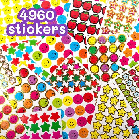 Purple Ladybug Teacher Stickers for Students - 4960 Reward Stickers for Classroom Supplies, Teacher Must-Haves & School Stickers, Small Stickers for Reward Charts in Saudi Arabia