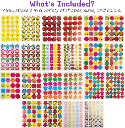Purple Ladybug Teacher Stickers for Students - 4960 Reward Stickers for Classroom Supplies, Teacher Must-Haves & School Stickers, Small Stickers for Reward Charts in Saudi Arabia