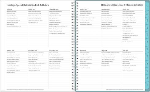 Blue Sky 2023-2024 Academic Year Teacher Weekly and Monthly Lesson Planner, 8.5" x 11", Flexible Cover, Wirebound, Dots (100330-A24) in Saudi Arabia