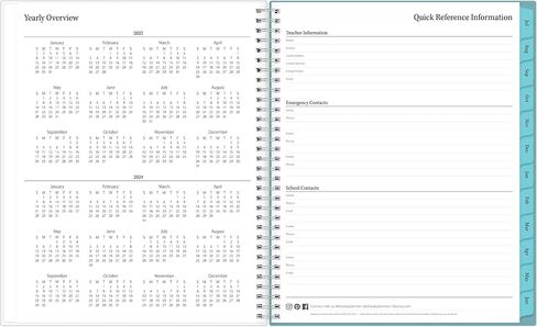 Blue Sky 2023-2024 Academic Year Teacher Weekly and Monthly Lesson Planner, 8.5" x 11", Flexible Cover, Wirebound, Dots (100330-A24) in Saudi Arabia