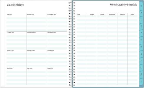 Blue Sky 2023-2024 Academic Year Teacher Weekly and Monthly Lesson Planner, 8.5" x 11", Flexible Cover, Wirebound, Dots (100330-A24) in Saudi Arabia
