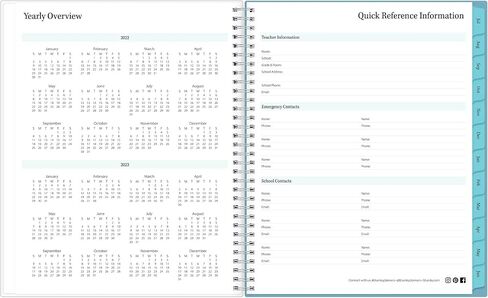 Blue Sky 2023-2024 Academic Year Teacher Weekly and Monthly Lesson Planner, 8.5" x 11", Flexible Cover, Wirebound, Dots (100330-A24) in Saudi Arabia