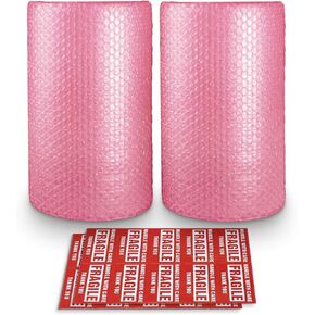Bubble Cushioning Wrap Rolls, 3/16" x 12" x 36' ft Total, Perforated Every 12" for Packaging, Shipping, Mailing