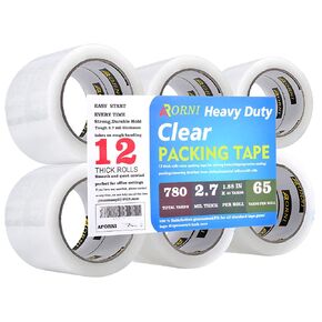 Clear Packing Tape Heavy Duty Refill Rolls Sealing Great for Packing Box Shipping and Moving Supplies Packaging 36 Rolls 1.88" x 65 Yards 3" Core 2.7 Mil Thick Adhesive