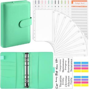 حافظة ميزانية DOMUUH مع مظاريف بسحاب وأوراق ميزانية النفقات، حافظة نقود مع مظاريف نقدية لوضع الميزانية وتوفير المال، منظم أموال للنقود (أسود) in Kuwait