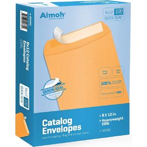 Aimoh 9 X 12 Self-Seal Brown Kraft Catalog Mailing Envelopes - 28lb - 100 Count, 9x12 Inch (38300) in Kuwait
