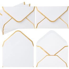 200 Pack Mini Envelopes Colorful Small Envelopes with Gold Border for Blank Note Cards, Business Gift Cards, 4 x 2.7 Inches (Black) in Kuwait