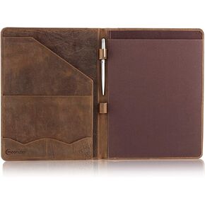 Moonster Leather Portfolio Professional Organizer Padfolio – Resume Folder with Luxury Pen - Leather Binder Portfolio Writing Pad with Business Card Holder - Portfolio Folder for Men & Women in Kuwait