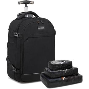 Asenlin 30L Travel Backpack for Women and Men，15.6 Inch Carry on Backpack Flight Approved Luggage，Weekender Bag Water Resistant Laptop Backpack-Black