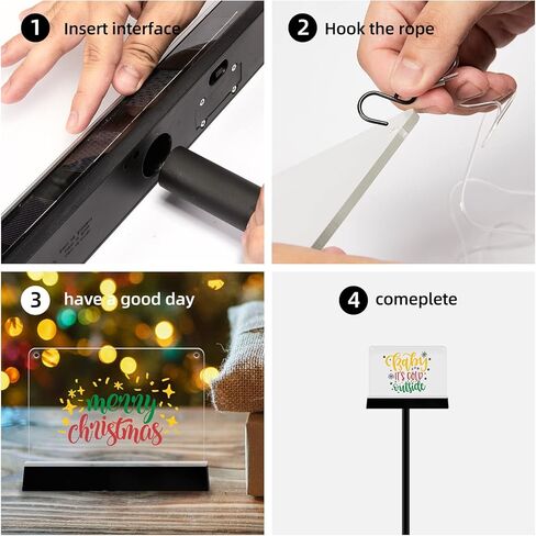 FANOAULEA Mother's Day Decoration Solar Power Acrylic Dry Erase Board with LED Light, Colorful Writing Sign Board for Garden Yard Patio Party and Outdoor Indoor Decor Includes 6 x Color Pens in Saudi Arabia