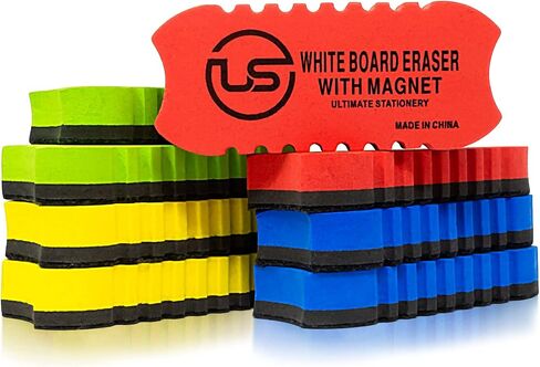 Dry Erase Eraser Magnetic Whiteboard Eraser 2 Pack White Board Cleaner, Dry Erase for Whiteboard, Chalkboard and Glass (Colors May Vary) in Saudi Arabia