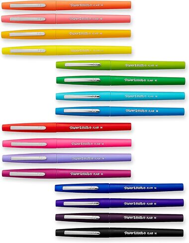 Paper Mate Flair Felt Tip Pens, Medium Point (0.7mm), Assorted Colors, 12 Count in Kuwait