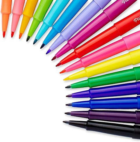 Paper Mate Flair Felt Tip Pens, Medium Point (0.7mm), Assorted Colors, 12 Count in Kuwait