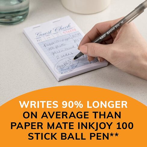 BIC Round Stic Xtra Life Ballpoint Pens, Medium Point (1.0mm), Black, 60-Count Pack, Flexible Round Barrel For Writing Comfort (GSM609-BLK) in Kuwait