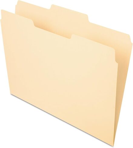 مجلدات ملفات Pendaflex، مقاس Letter، 8-1/2 بوصة × 11 بوصة، مانيلا الكلاسيكية، علامات تبويب 1/3 قطع في اليسار واليمين والمواضع المركزية، 100 لكل صندوق (65213) in Kuwait