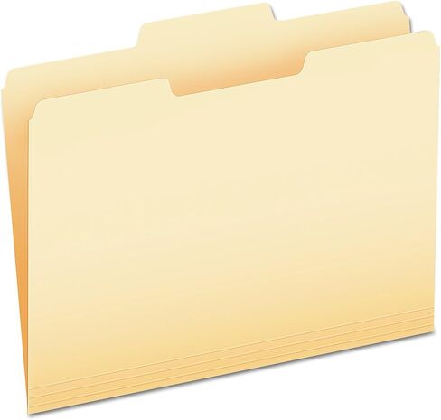 مجلدات ملفات Pendaflex، مقاس Letter، 8-1/2 بوصة × 11 بوصة، مانيلا الكلاسيكية، علامات تبويب 1/3 قطع في اليسار واليمين والمواضع المركزية، 100 لكل صندوق (65213) in Kuwait