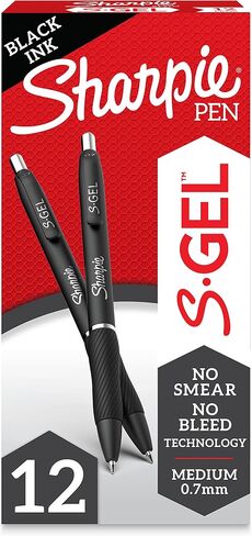 SHARPIE S-Gel, Gel Pens, Medium Point (0.7mm), Black Ink Gel Pen, 12 Count in Saudi Arabia